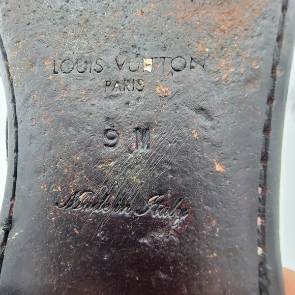 Louis Vuitton Suede Monogram Black Loafer LV size 9 US 9.5 Authentic - Picture 11 of 11